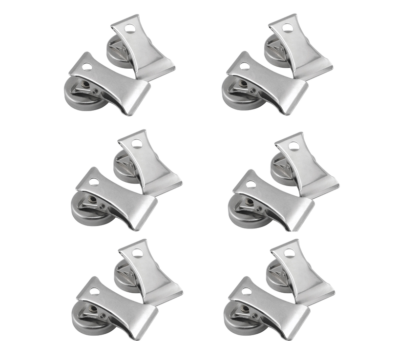 Magnet Source #07219 1.8 in. L X 1 in. W Silver Clip Magnetic Clips 3 lb. pull 2 pc ~ 6-Pack