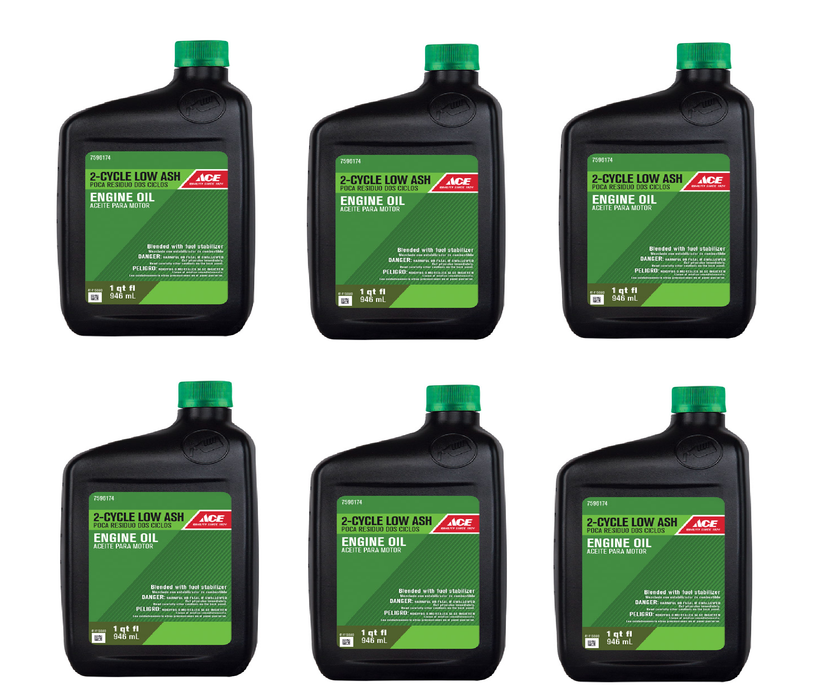 Ace #AH2JFSP6 2-Cycle Low Ash Engine Oil ~ 6-Pack