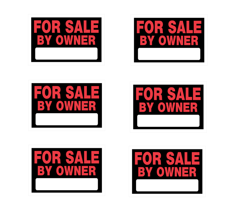 Hillman #839930 English Black For Sale Sign 8 in. H X 12 in. W ~ 6-Pack