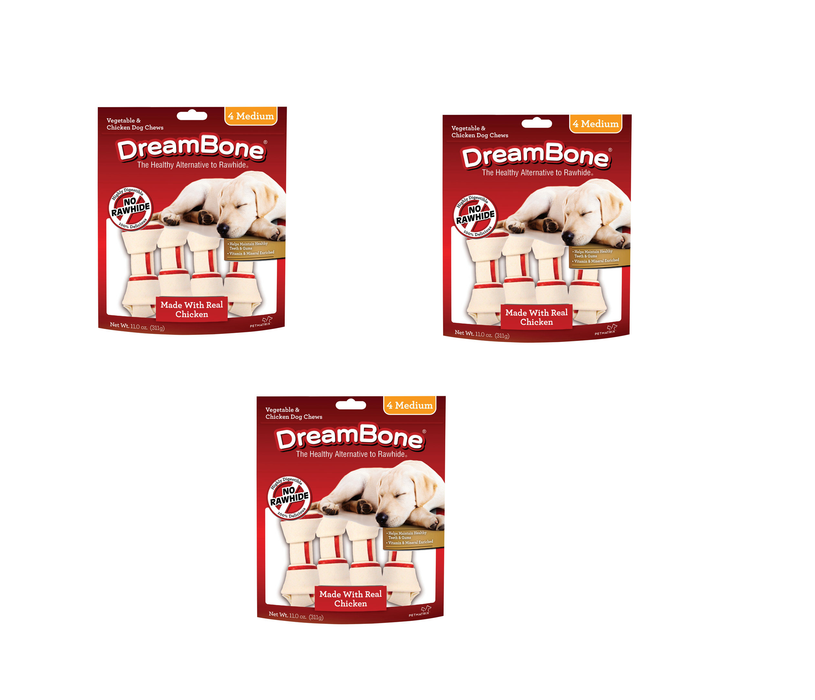 DreamBone #DBC-00257 Chicken/Vegetables Chews For Dogs 11 oz 4 pk ~ 3Pack