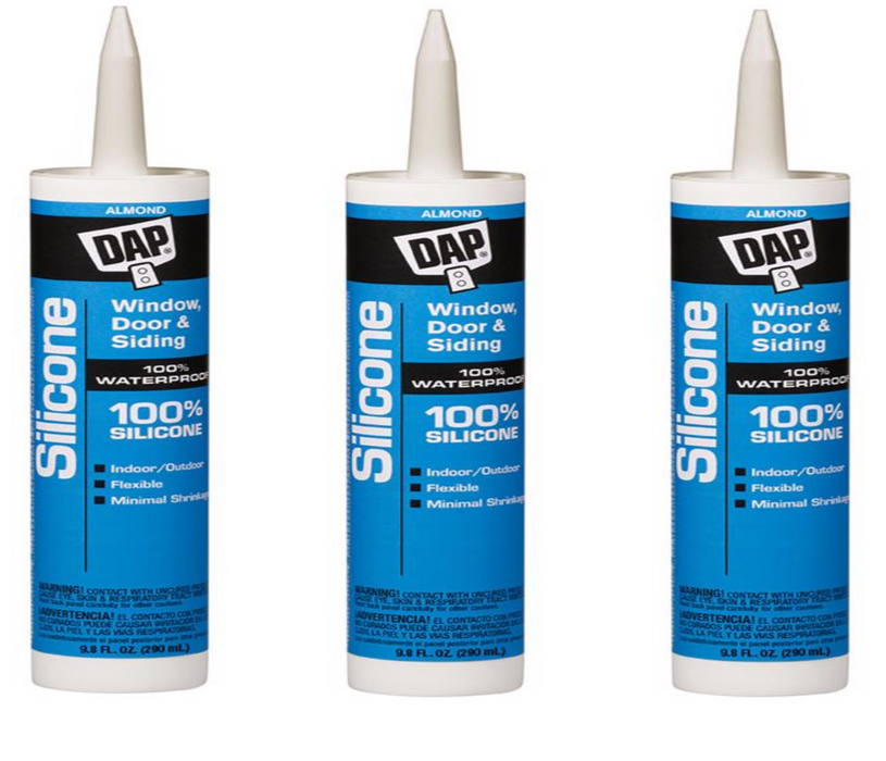 DAP Almond Silicone Rubber Door/Siding/ Window Sealant 10.1 oz ~3pk