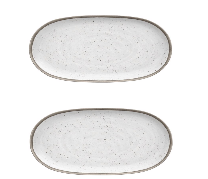 Tarhong Gray/White Melamine Kiln Platter ~ 2-Pack