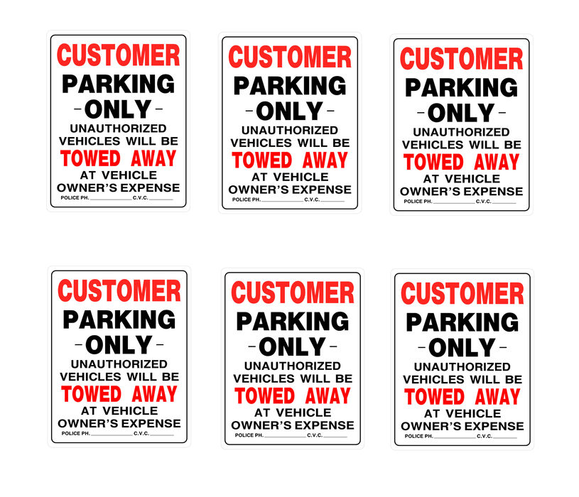 Hillman #842192 English White No Parking Sign 19 in. H X 15 in. W ~ 6-Pack