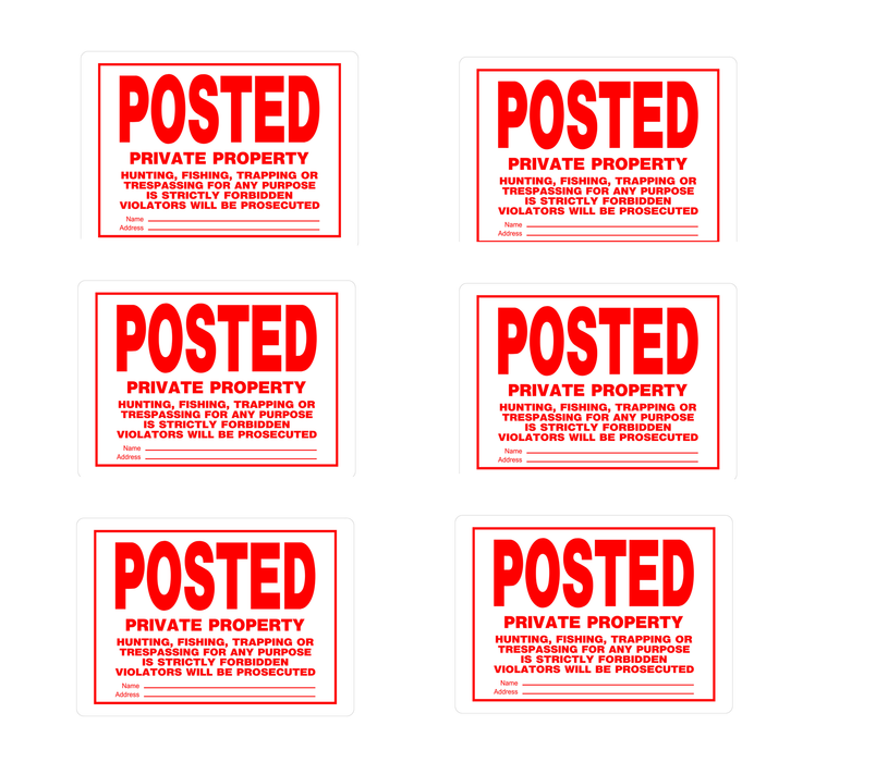 Hillman #840159 English White Private Property Sign 10 in. H X 14 in. W ~ 6-Pack