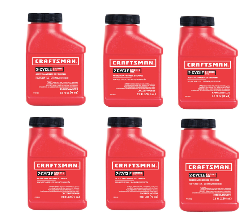 Craftsman #CR035126 2-Cycle Premium Motor Oil 2.6 oz ~ 6-Pack