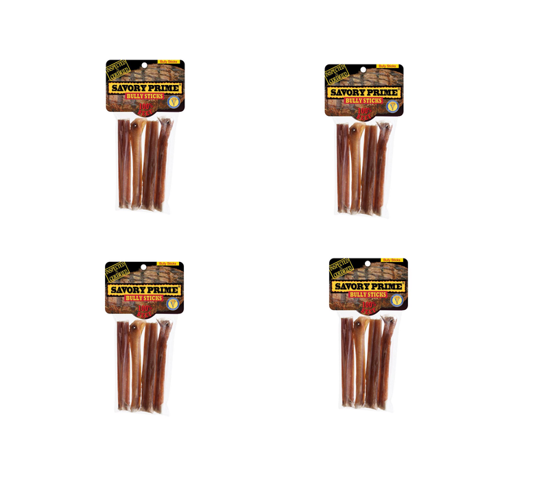 Savory Prime #300 Beef Grain Free Bully Stick For Dogs 5 in. ~ 4Pack