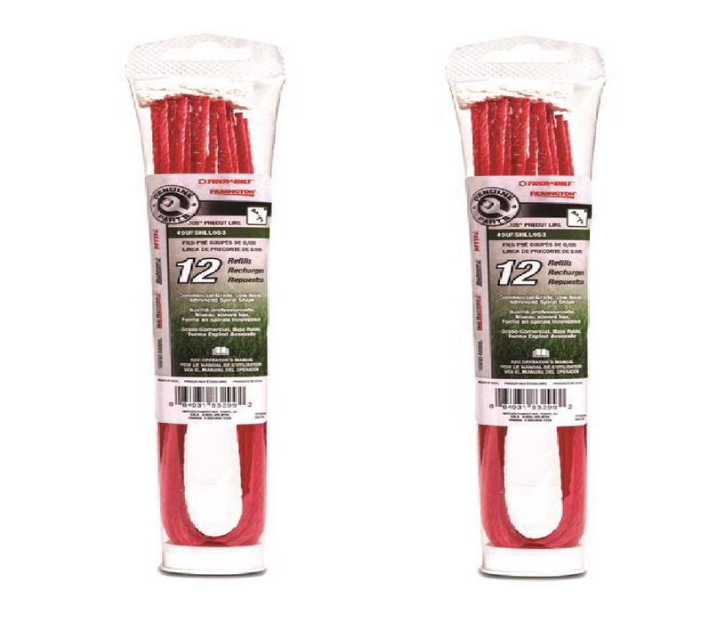 MTD #49UFSHLL953 Genuine Parts Commercial Grade 0.105 in. D X 1.3 ft. L Trimmer Line ~ 2-Pack ~ 24 Refills Total