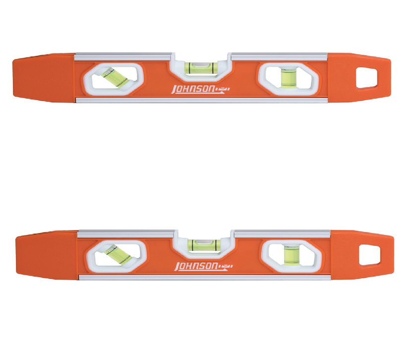 Johnson 9 #1412-0900 in. Aluminum Magnetic Torpedo Level 3 vial ~ 2-Pack