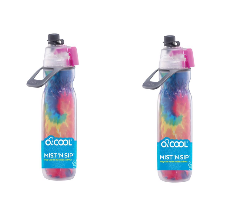 O2Cool #HMLDP07 Mist 'N Sip Artic Squeeze Insulated 20 oz. Water Bottle ~ 2-Pack