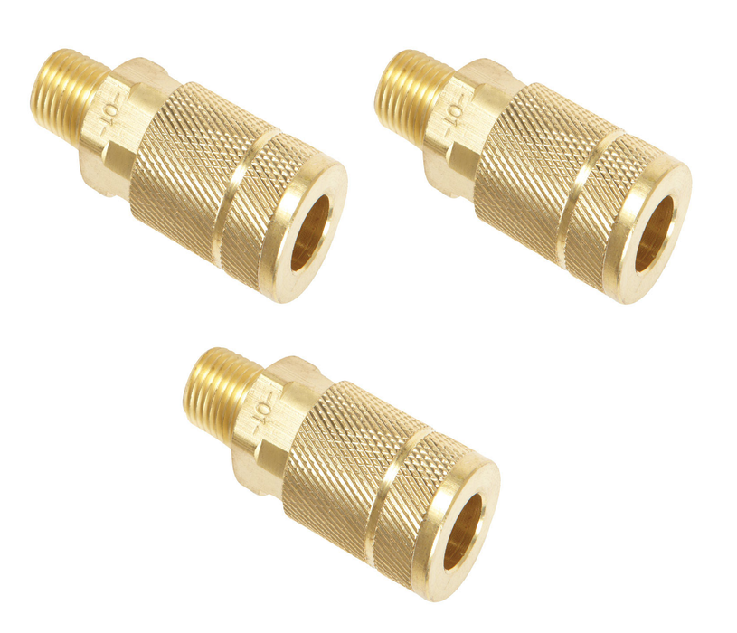 Tru-Flate #TRFL13125 Brass Quick Change Coupler 1/4 in. Male ~ 3-Pack