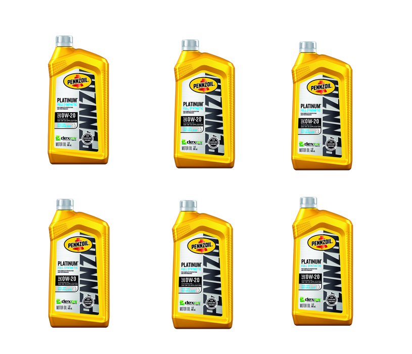 Pennzoil #550036541 Platinum 0W-20 4-Cycle Synthetic Motor Oil 1 qt ~ 6-Pack