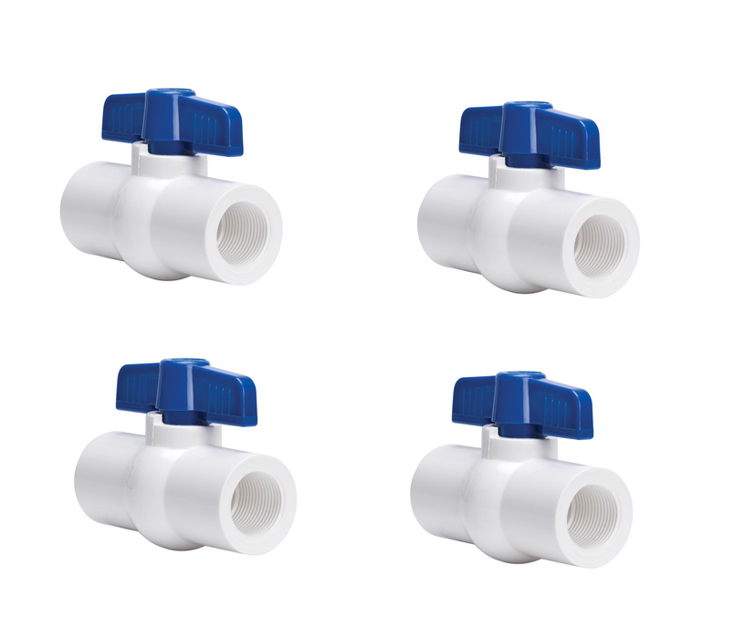 Homewerks #VBVP40B5M 1 in. PVC FIP Ball Valve Full Port ~ 4-Pack