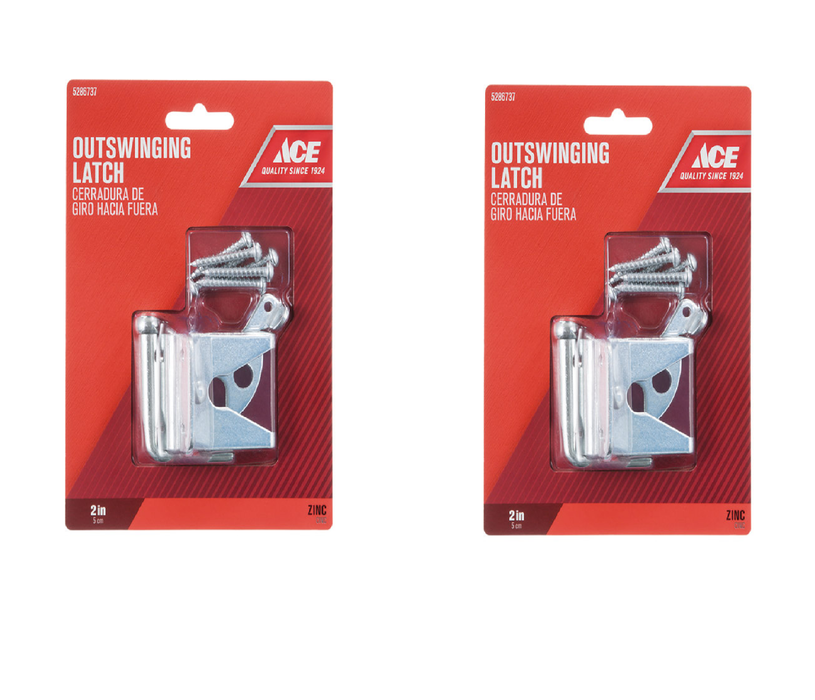 Ace #01-3420-020 6.89 in. H X 5 in. W X 1.89 in. L Zinc-Plated Zinc Gate Latch ~ 2-Pack