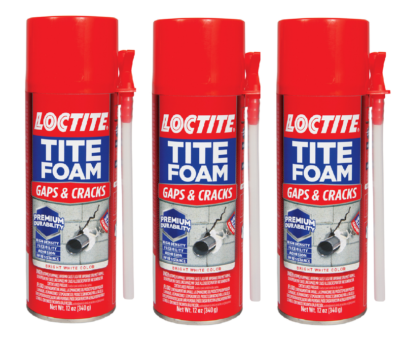 Loctite #2839294 TiteFoam White Polyurethane Foam Foam Foam Sealant 12 oz ~ 3-Pack