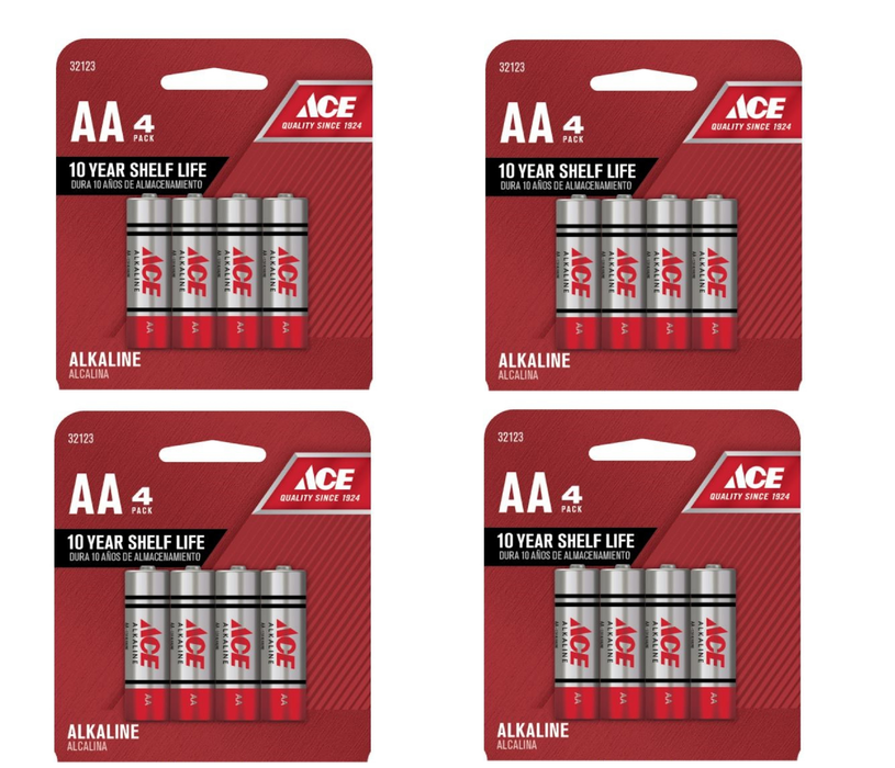 Ace AA Alkaline Batteries 4 pk Carded ~ 4-Pack