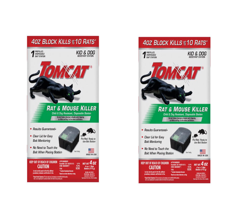 Tomcat #0370510 Bait Station Blocks For Mice and Rats 4 oz ~ 2-Pack