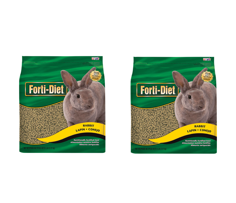 Kaytee #100037186 Forti-Diet Natural Pellets Rabbit Food 5 lb ~ 2-Pack