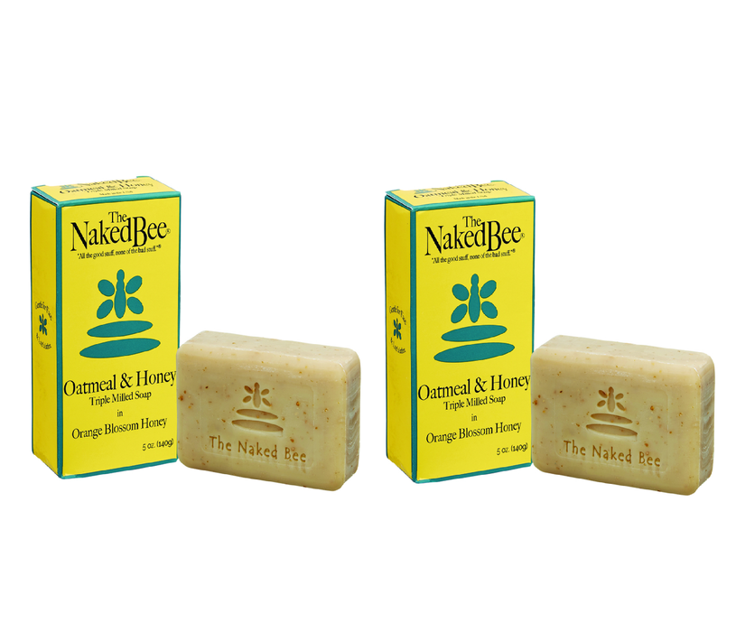 The Naked Bee #NBSO-LG Oatmeal and Honey Orange Blossom Honey Scent Triple Milled Soap 5 oz ~ 2-Pack