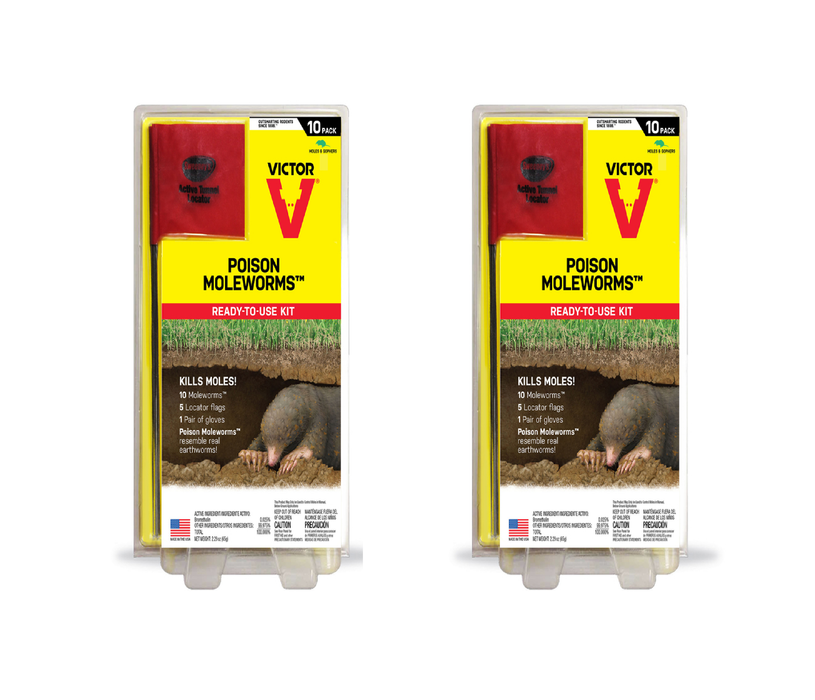 Victor Bait Worms For Gophers and Moles 10 pk ~ 2-Pack ~ 20 Total