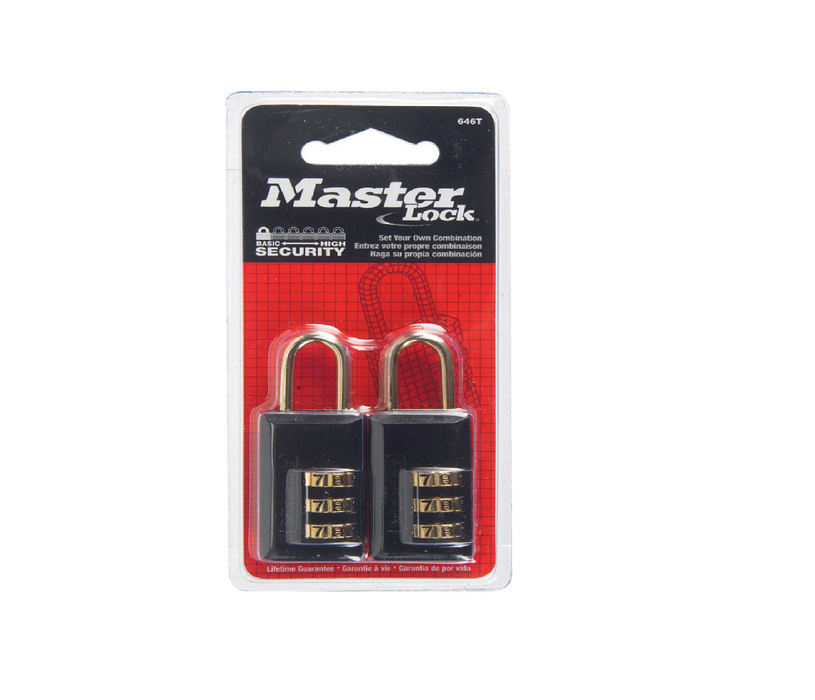 Master Lock #646T 1-1/2 in. H X 1/2 in. W X 1-3/16 in. L Steel 3-Dial Combination Padlock