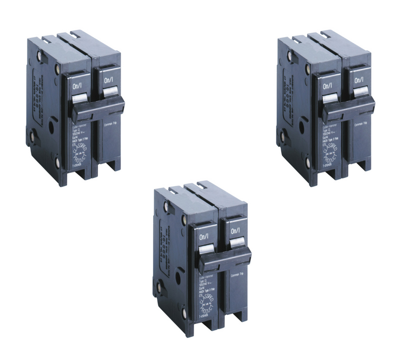 Eaton Cutler-Hammer 20 amps Plug In 2-Pole Circuit Breaker ~ 3-Pack