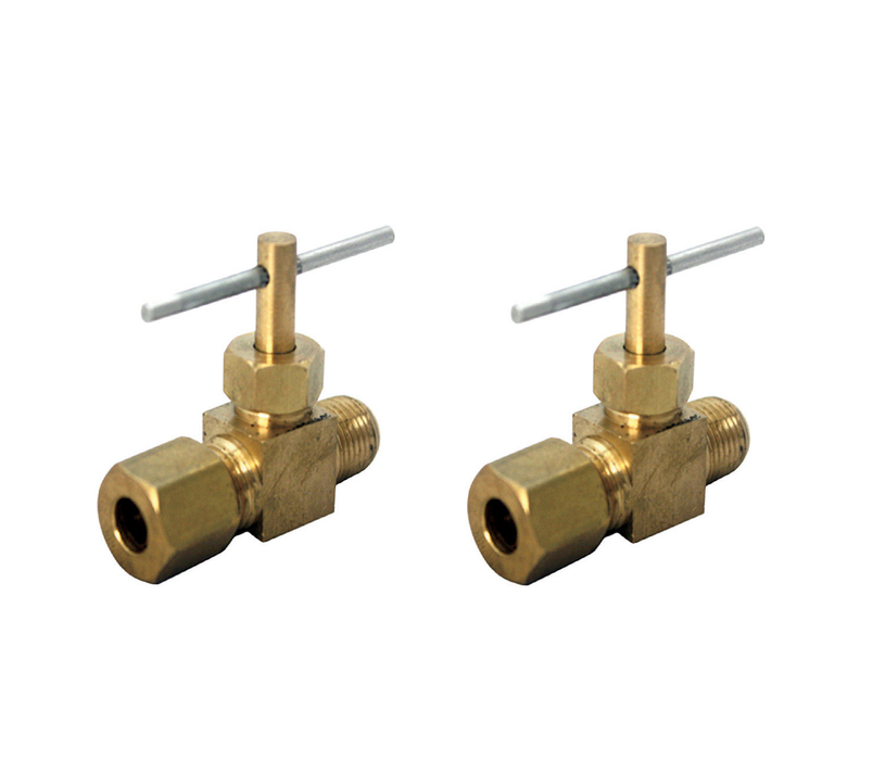 JMF Company #4506655 1/4 in. 1/8 in. Brass Needle Valve ~ 2-Pack