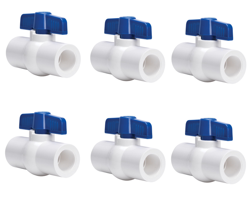 Homewerks #VBVP40B4M 3/4 in. PVC FIP Ball Valve Full Port ~ 6-Pack