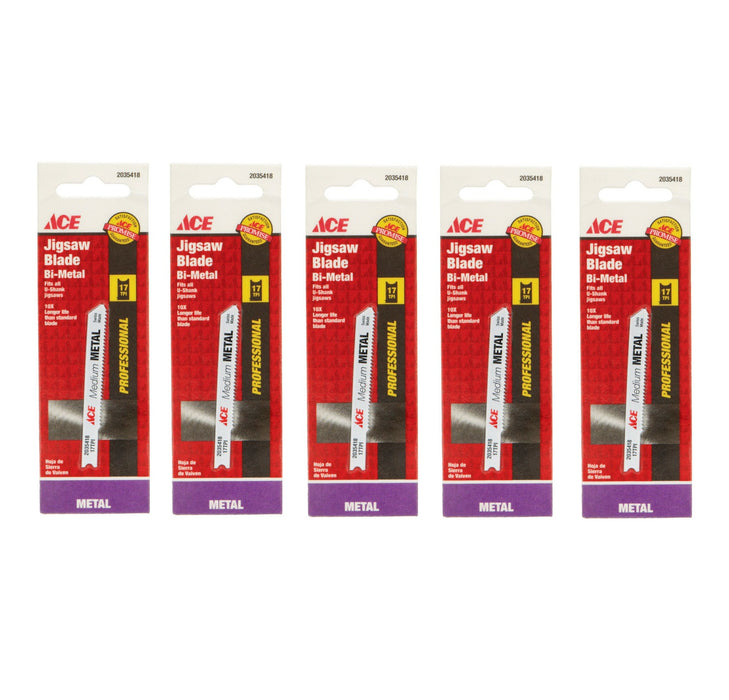 Ace Hardware #0130075 2-3/4 in. Bi-Metal U-Shank Jig Saw Blade 17 TPI ~ 5-Pack