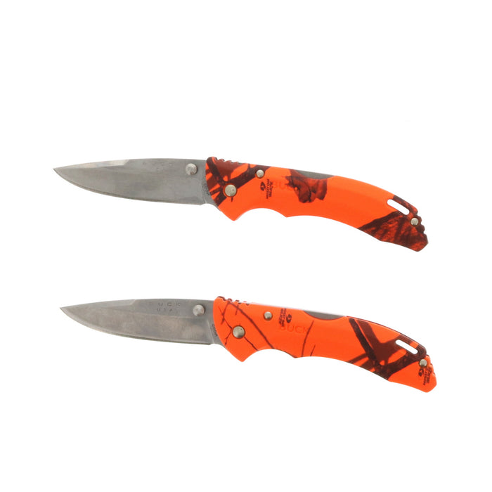 Buck Knives #0285CMS9-B Bantam BLW Folding Pocket Knife Mossy Oak Blaze Handle ~ 2-Pack