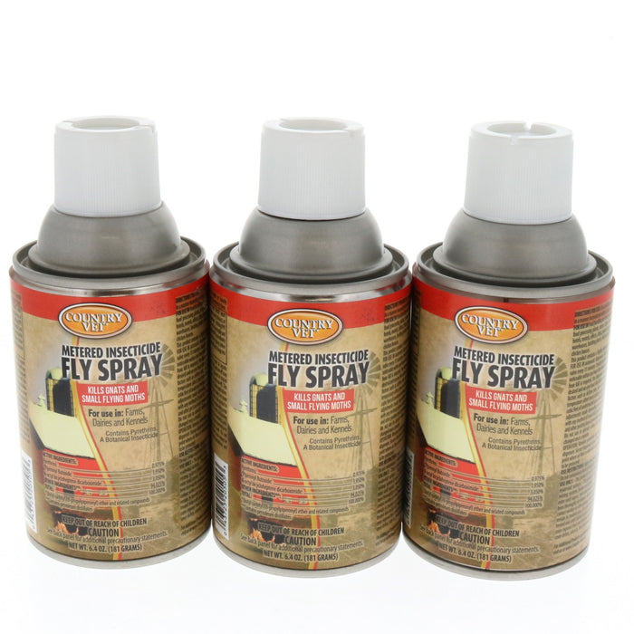 Country Vet #34-2050CVA Metered Fly Control Spray Refill 30 Day Supply ~  3-Pack