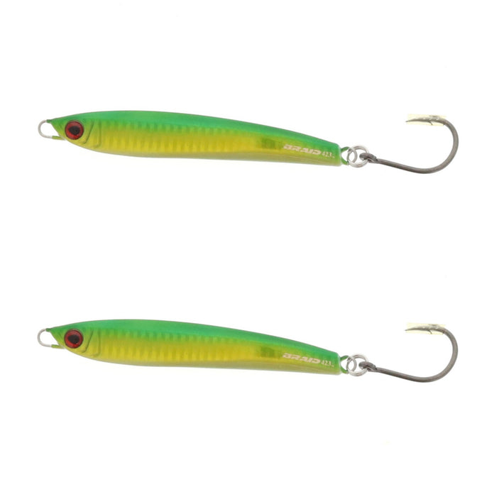 Braid #423-14 Tantrum Hammer Jigs Green/Yellow 3-3/4oz Saltwater Lure ~ 2-Pack