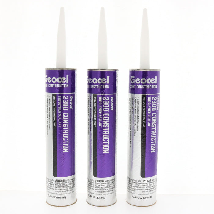 Geocel #GC66100 2300 Construction Crystal Clear Tripolymer Elastomeric Sealant 10.3 oz ~ 3-Pack