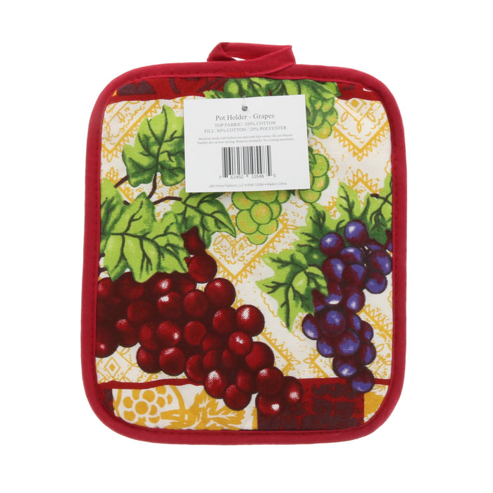 J&M Home Fashions Signature Classic Grapes Oven Mitt Potholder Dish Cloth