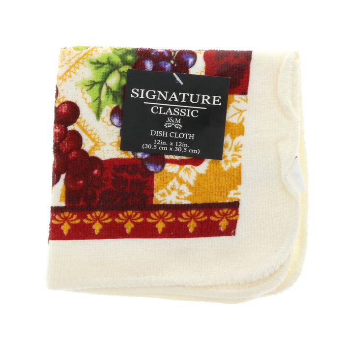 J&M Home Fashions Signature Classic Grapes Oven Mitt Potholder Dish Cloth