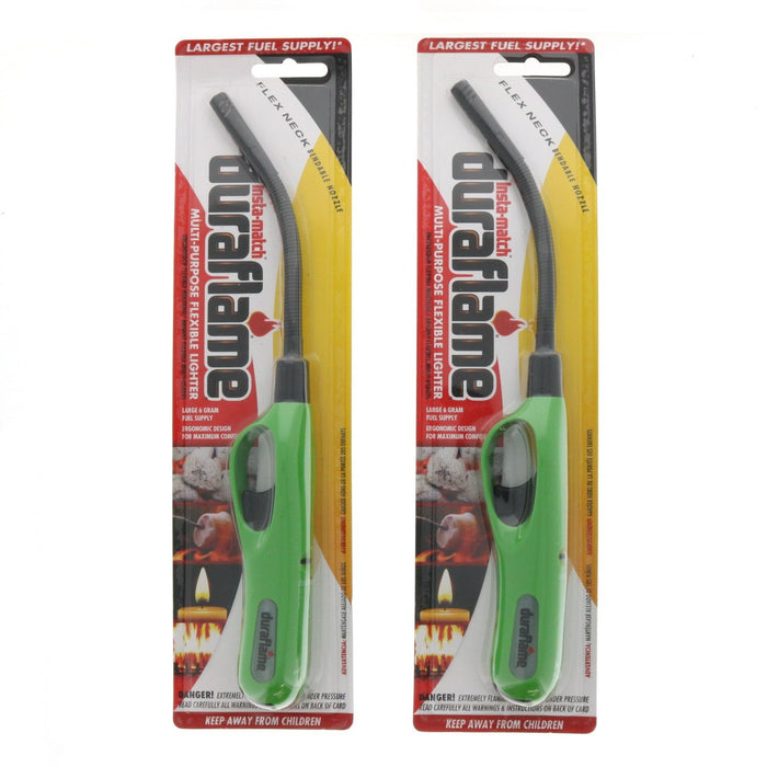 Duraflame #81104 Insta-Match Multi-Purpose Flexible Lighter Green ~ 2-Pack