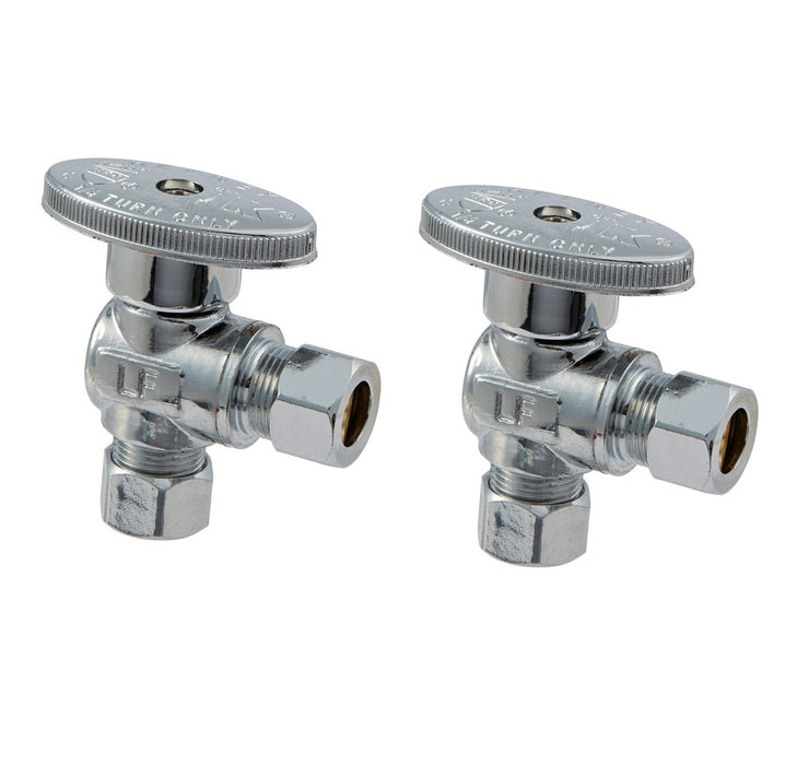 Ace Hardware #ACE2621LF 3/8 in Compression X 3/8 in Compression Brass Shut-Off Valve ~ 2-Pack