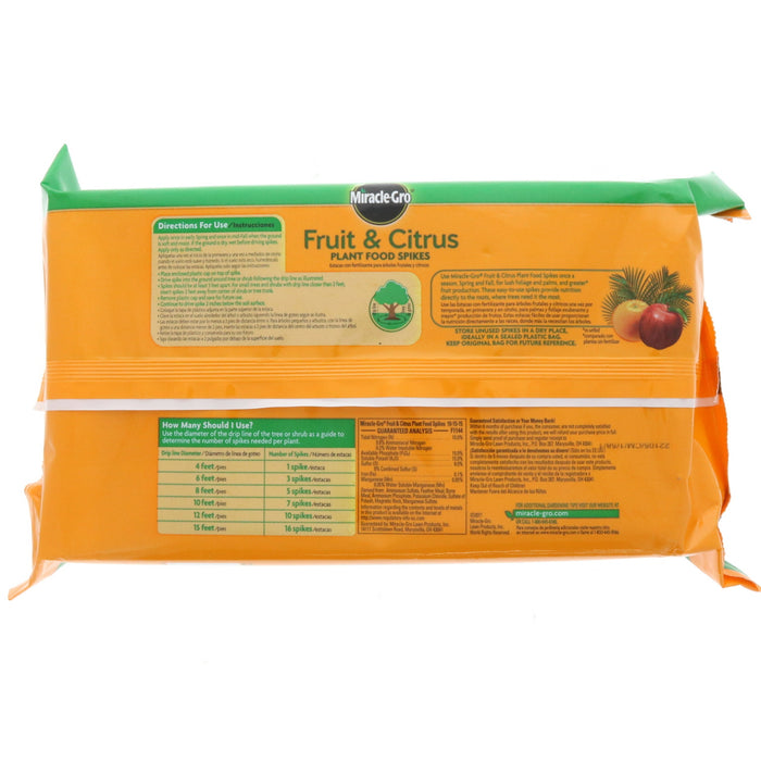 Miracle Grow #485201205 Fruit & Citrus Plant Food Spikes