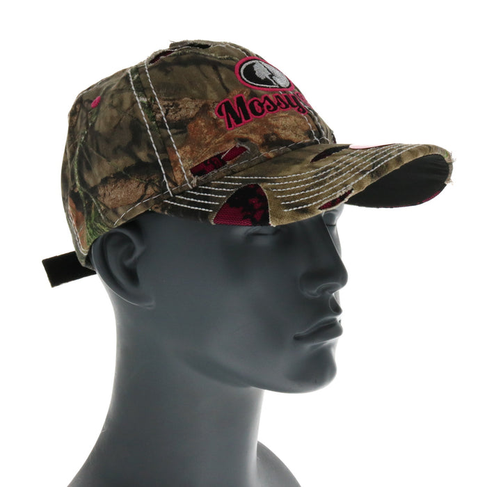 Outdoor Cap #WH130447W Distressed Pink Mossy Oak Logo Ladies Fit Baseball Cap