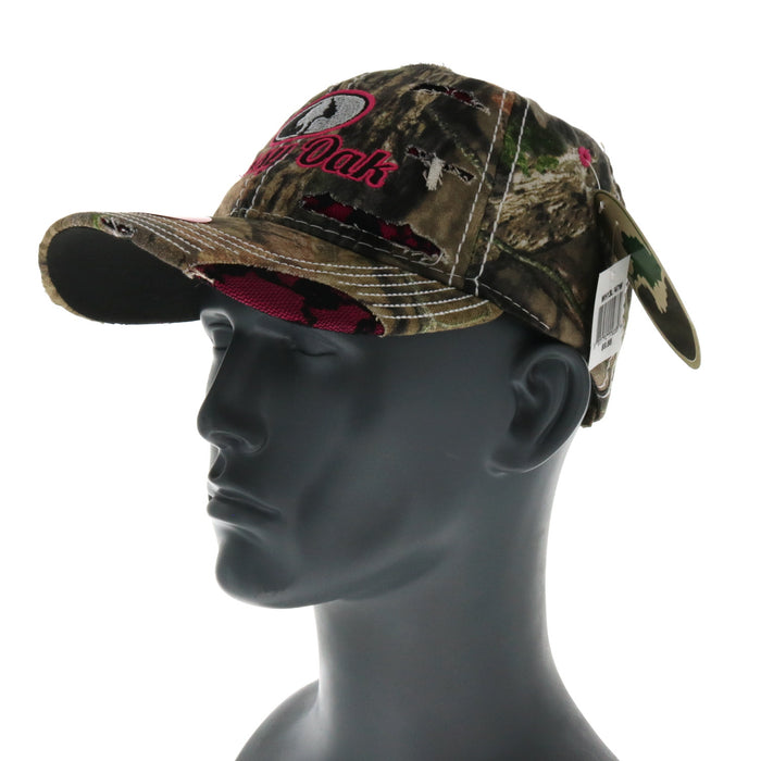 Outdoor Cap #WH130447W Distressed Pink Mossy Oak Logo Ladies Fit Baseball Cap