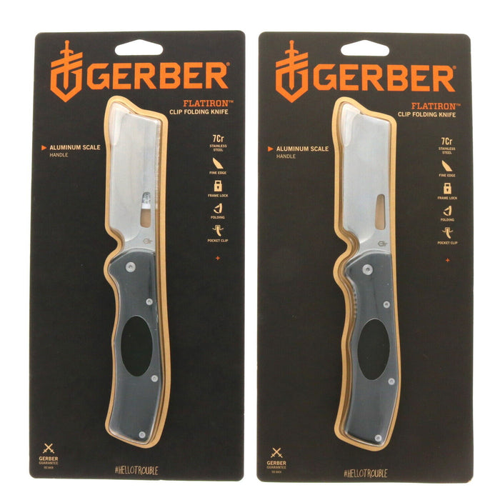 Gerber #31-003518 Flatiron Clip Folding Knife ~ 2-Pack