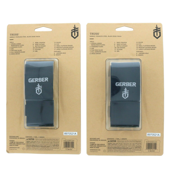 Gerber # 31-003882 Truss 17-in-1 Multi Tool Black Oxide Finish ~ 2-Pack