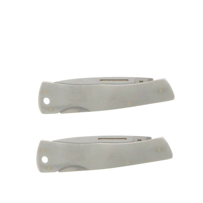 Case #00004 Brushed Stainless Steel Executive Lockback Pocket Knife ~ 2-Pack