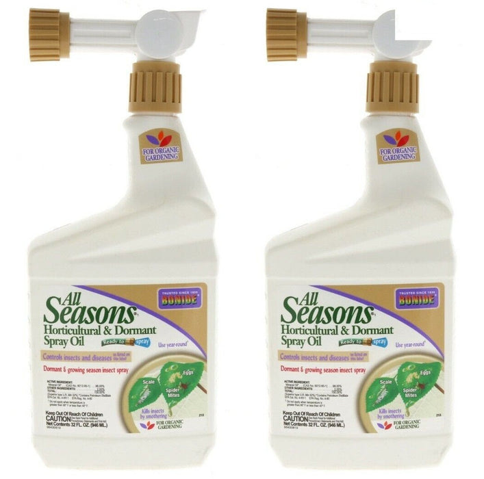 Bonide All Seasons Horticultural & Dormant Spray Oil ~ 2-Pack ~ 64oz Total