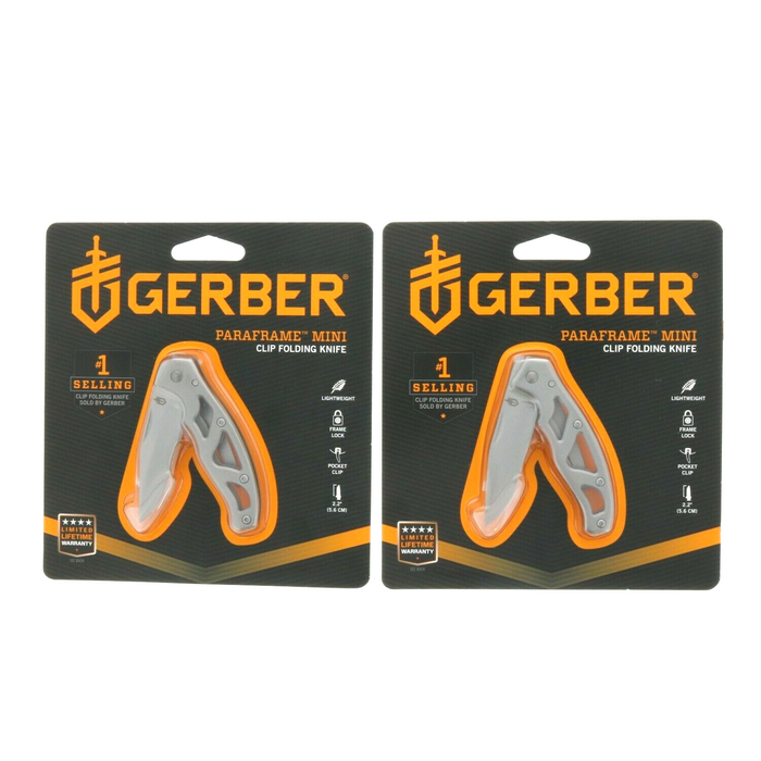 Gerber #22-48485  Paraframe Mini Clip Folding Pocket Knife ~ 2-Pack