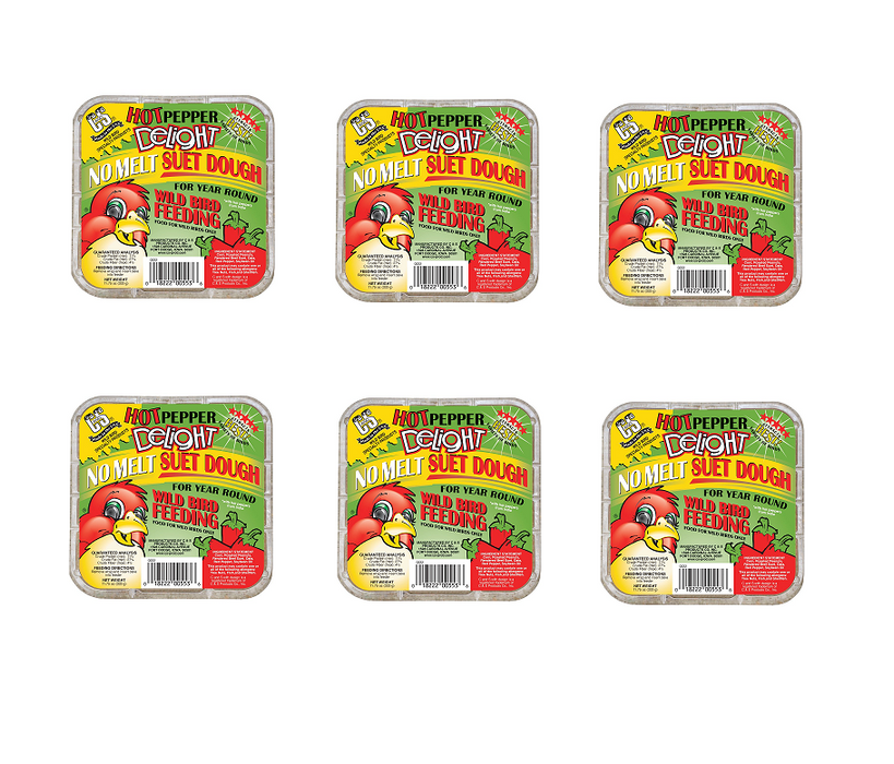 C&S Products #CS12553A Hot Pepper Delight Beef Suet Wild Bird Food ~ 6-Pack