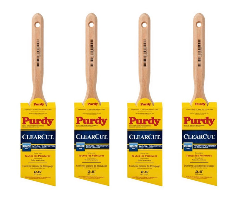 Purdy #144152125 Clearcut Glide 2-1/2" Stiff Angle Trim Paint Brush ~ 4-Pack