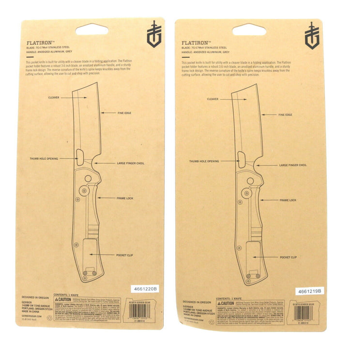 Gerber #31-003518 Flatiron Clip Folding Knife ~ 2-Pack