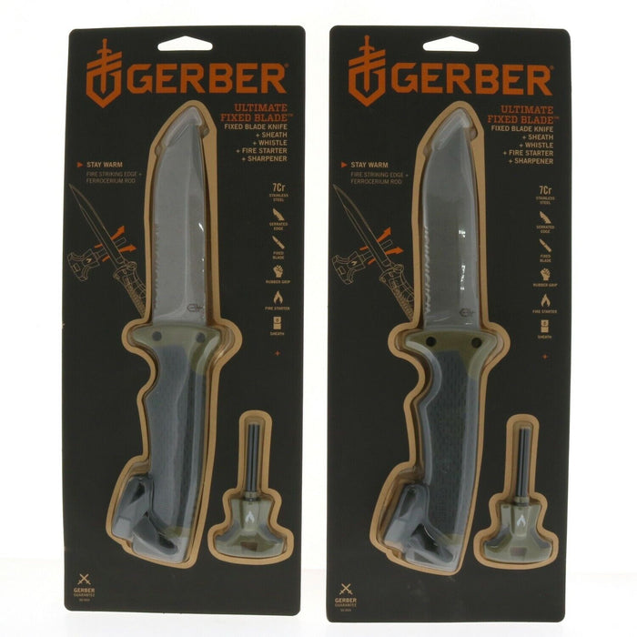 Gerber # 31003941 Ultimate Fixed Blade Knife Sheath Fire Starter ~ 2-Pack