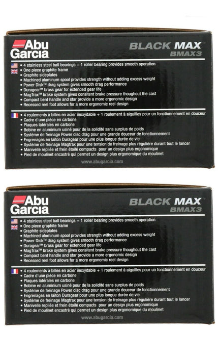 Abu Garcia #BMAX3 Black Max Low Profile Baitcast Fishing Reel 6.4:1 ~ 2-Pack