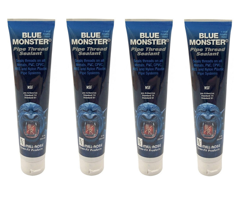 Mill Rose #76007 Blue Monster Blue Pipe Thread Sealant ~ 4-Pack ~ 8 oz Total